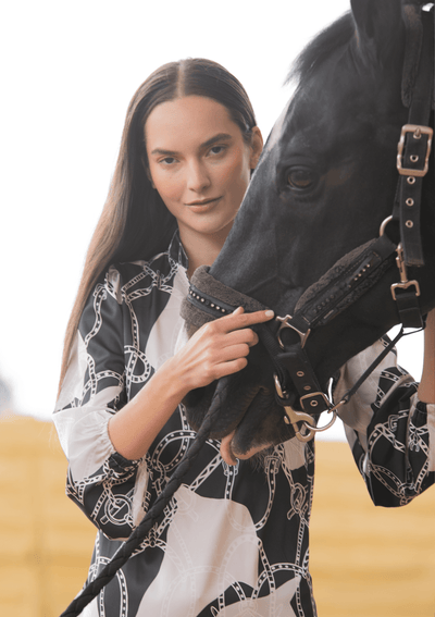 Aurora Blouse | Saddlery Print | Noirtaupe