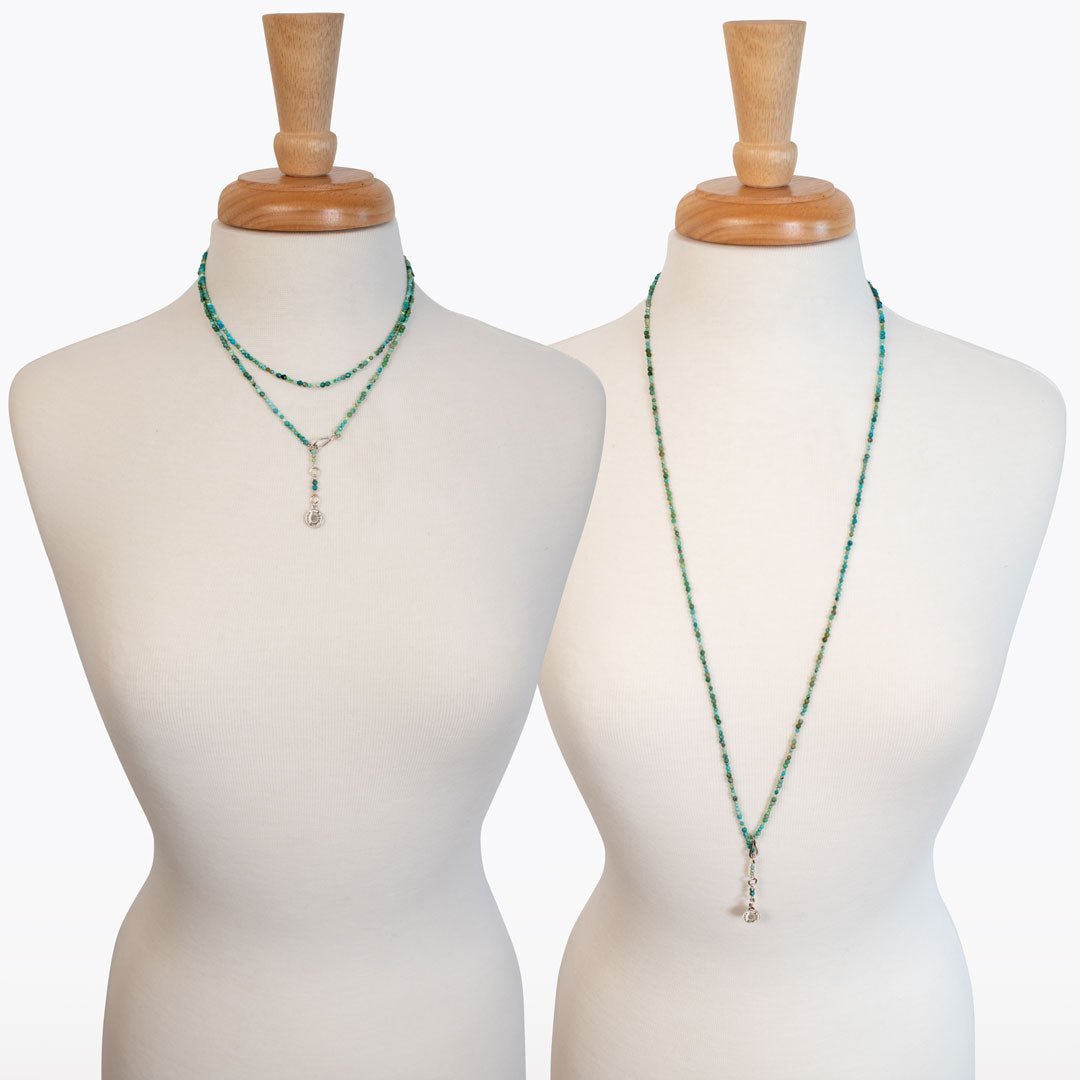 Aurora - Turquoise &amp; Silver Horseshoe Coin Strand Necklace