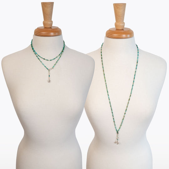 Aurora - Turquoise &amp; Silver Horseshoe Coin Strand Necklace