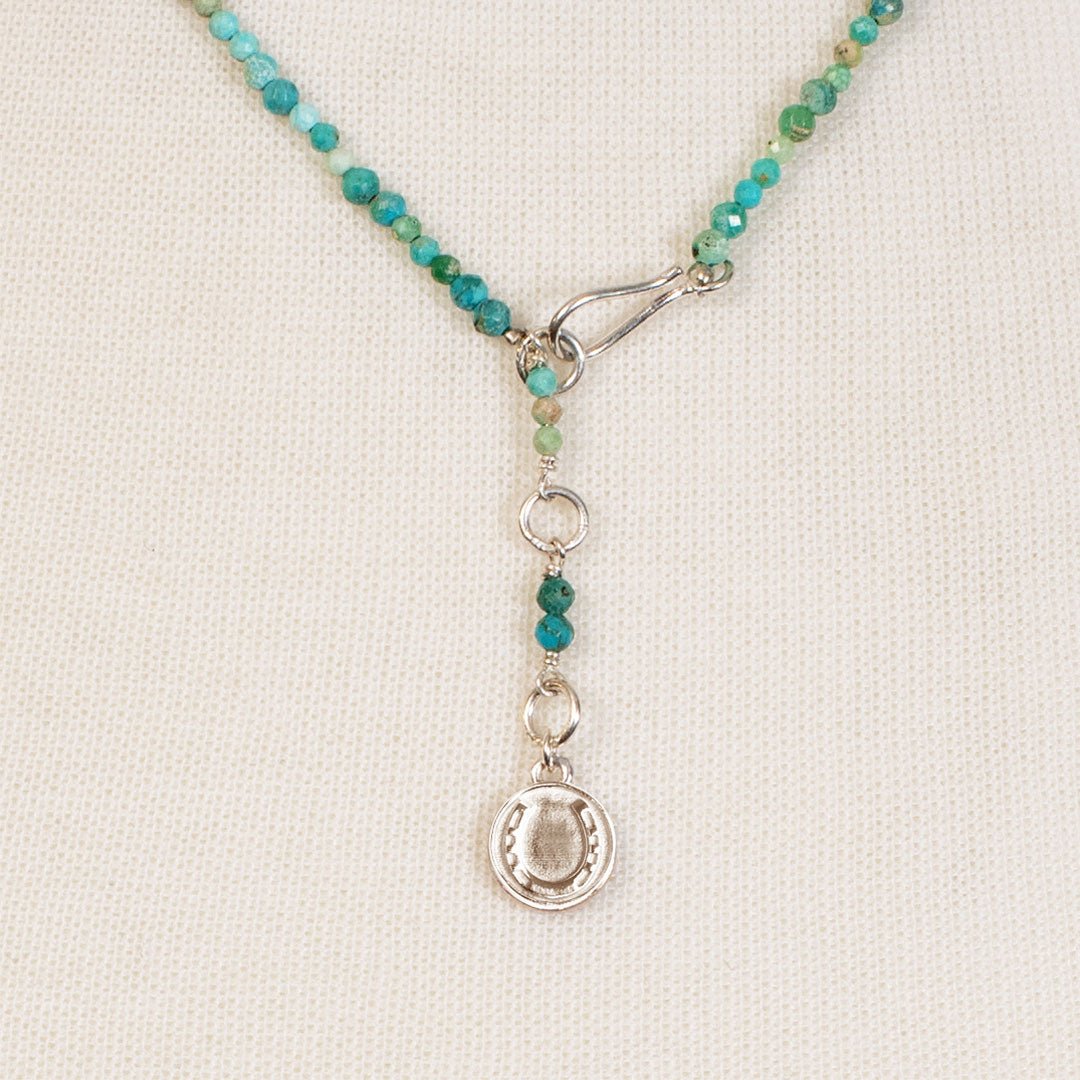 Aurora - Turquoise &amp; Silver Horseshoe Coin Strand Necklace