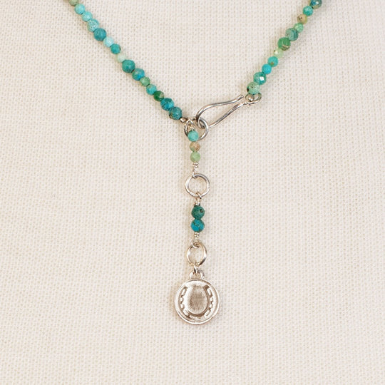 Aurora - Turquoise &amp; Silver Horseshoe Coin Strand Necklace