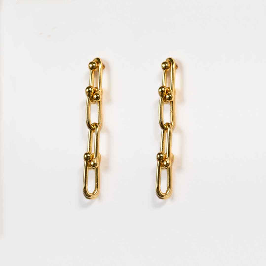 Bellamy - Horseshoe Link Equestrian Necklace in Gold