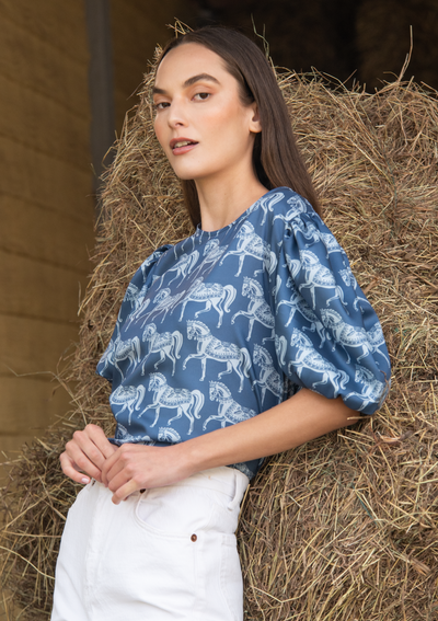 Rosamare Blouse | Blossomare  Print  | Sapphire