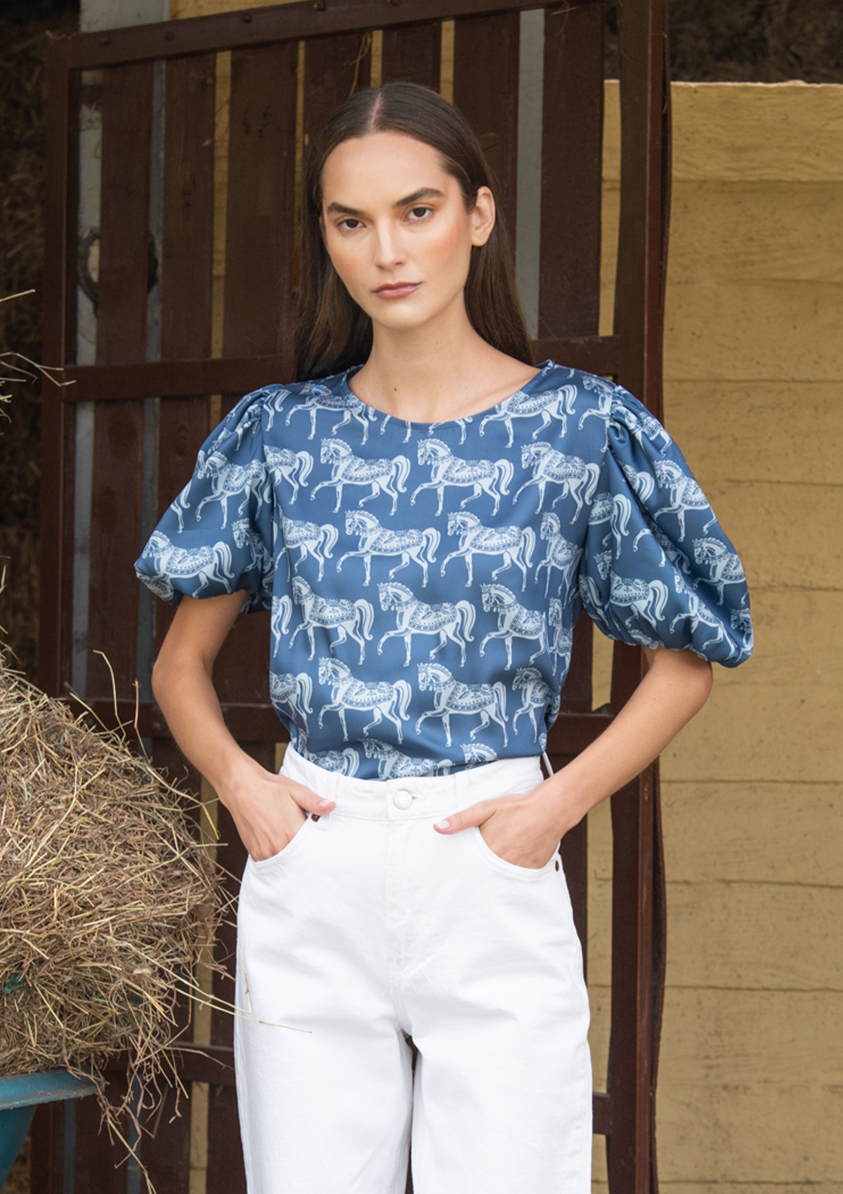 Rosamare Blouse | Blossomare  Print  | Sapphire