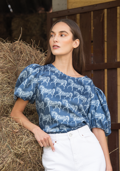 Rosamare Blouse | Blossomare  Print  | Sapphire