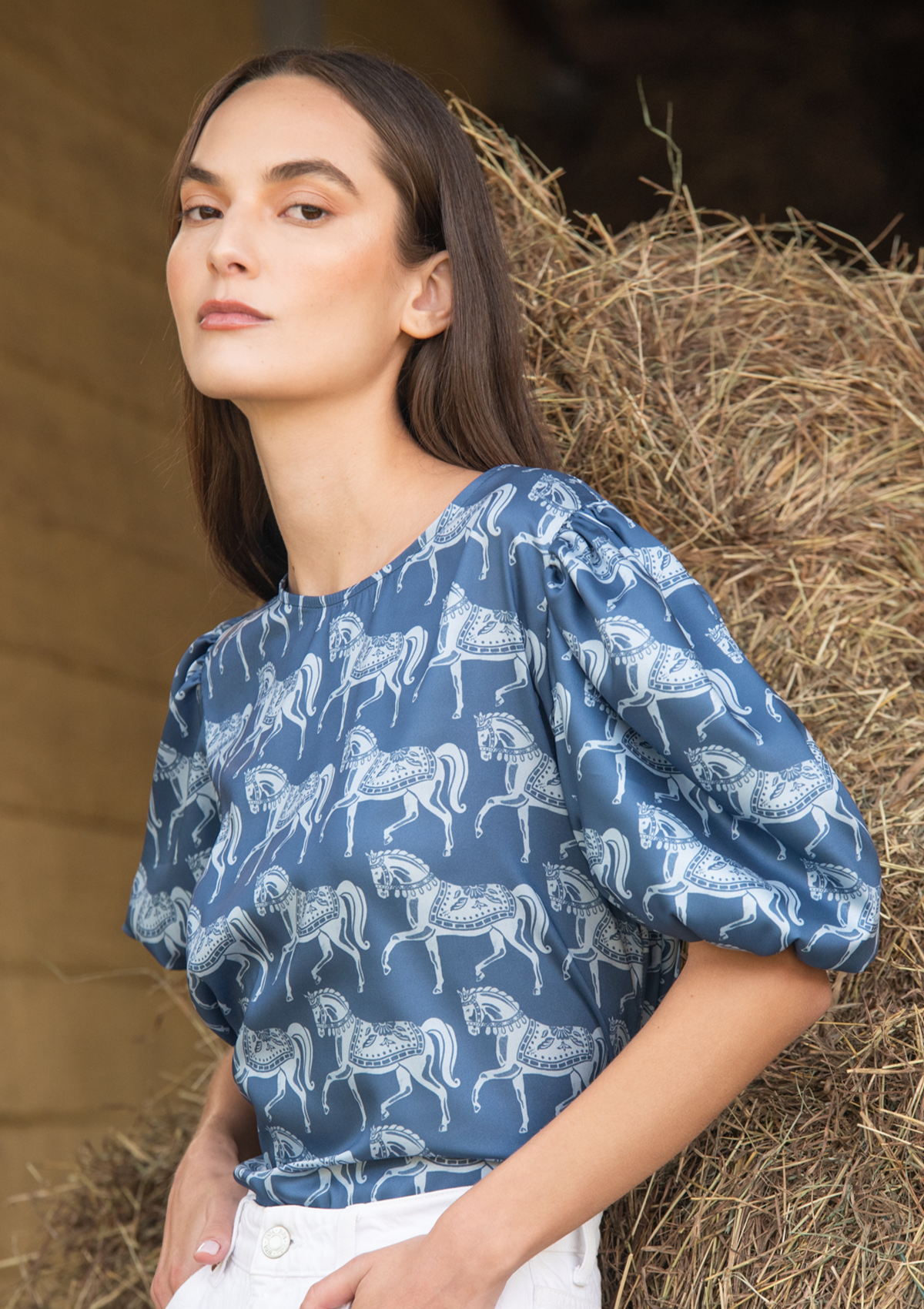 Rosamare Blouse | Blossomare  Print  | Sapphire