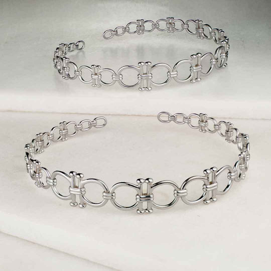 Bocara - Equestrian Horse Bit Choker Necklace in Silver
