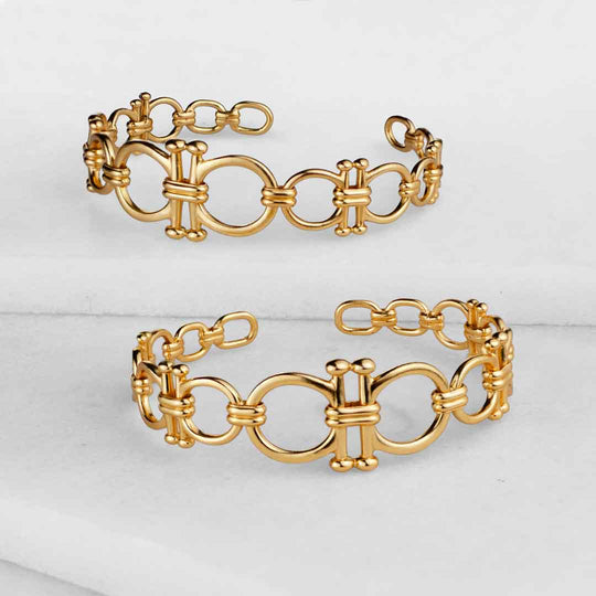 Bocara - Horse Bit Equestrian Wrist Cuff in Gold