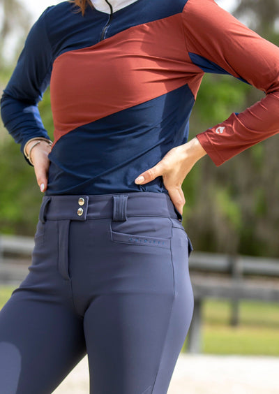 Brianne Riding Breeches in Steel Blue