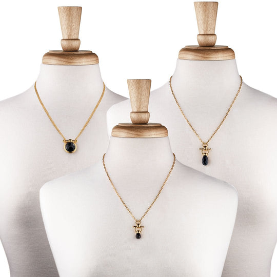 Brioette - Black Onyx Horse Bit Earring Equestrian in Gold