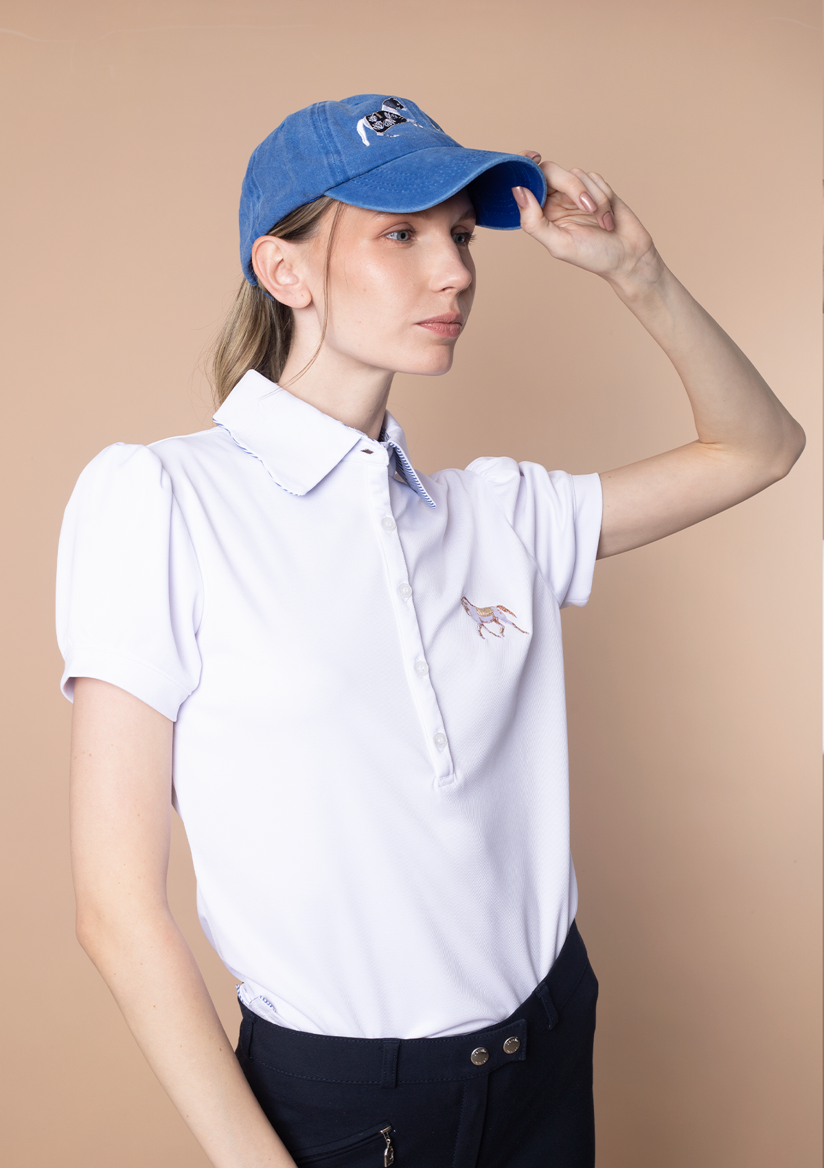 Equestrian Cotton Carousel Cap | Royal Blue