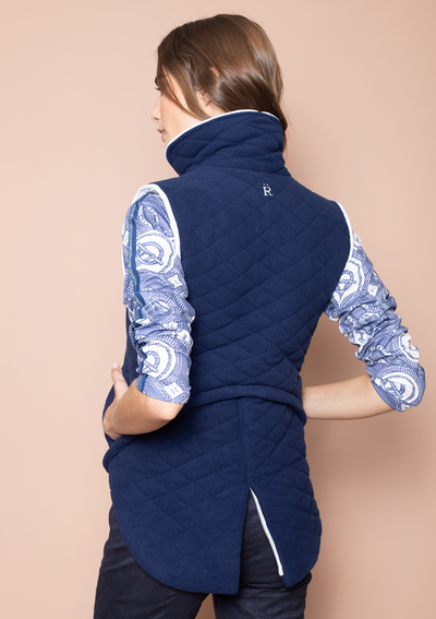 Quilted Fleece Vest | Navy