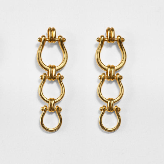 Chapelle - Horseshoe Link Equestrian Bracelet in Gold