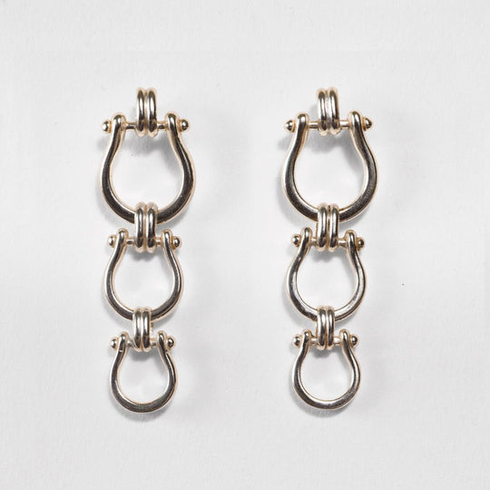 Chapelle - Horseshoe Link Equestrian Necklace in Silver