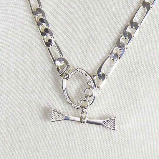 Cortina - Cuban Chain Horseshoe Bracelet in Silver
