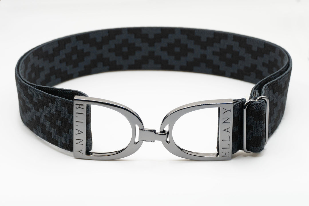 Charcoal Polo - 1.5" Gunmetal Stirrup Elastic Belt