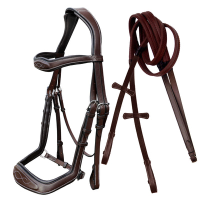 ExionPro Anti-Pressure Anatomic Jumping Raised Padded Fancy Wave Stitched Bridle