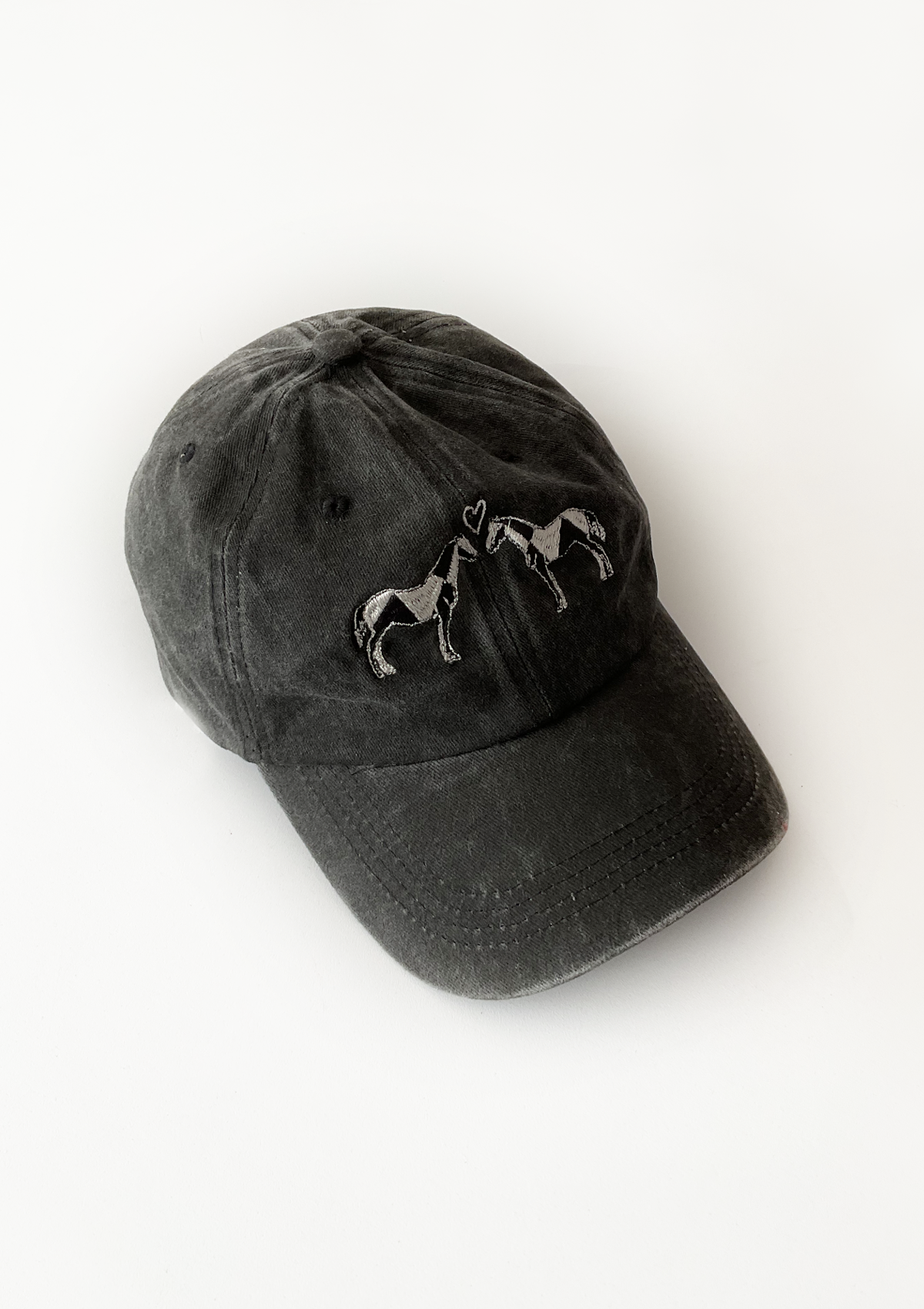 Equestrian Cotton Sporty Geo Horses Cap | Black