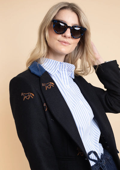 Cavaletti Embroidered Blazer | Noir