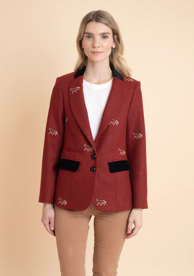 Cavaletti Embroidered Blazer | Burgundy