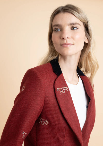 Cavaletti Embroidered Blazer | Burgundy