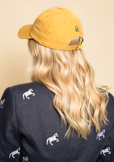 Equestrian Cotton Carousel Cap | Mustard