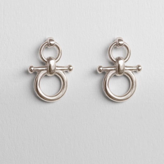 Ocala - Single Horse Bit Equestrian Earring in Silver