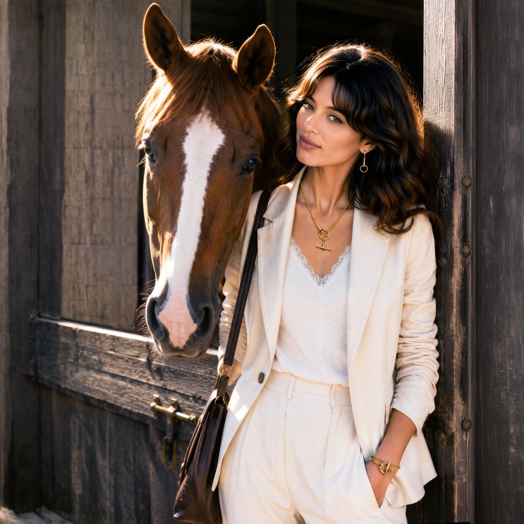 Odeza - Equestrian Horse Bit Earring in 14K Gold on Sterling Silver