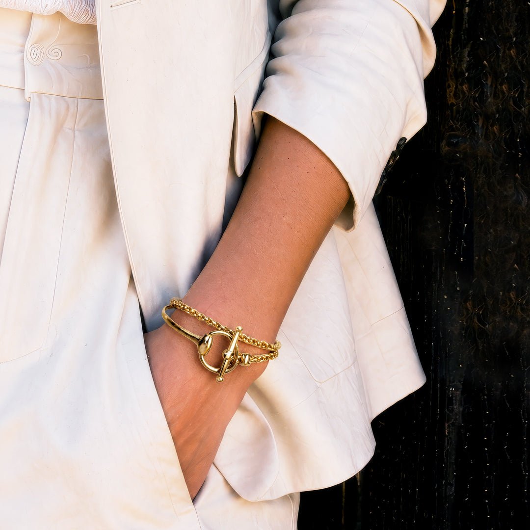 Odeza - Wrap Around Horse Bit Bracelet in Gold
