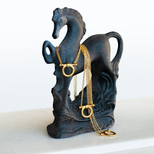 Orion - Equestrian Horse Bit Necklace in Gold