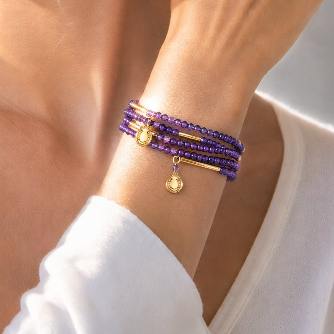 Prism - Amethyst Horseshoe Coin Earring