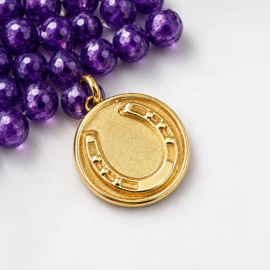 Prism - Amethyst Horseshoe Coin Earring