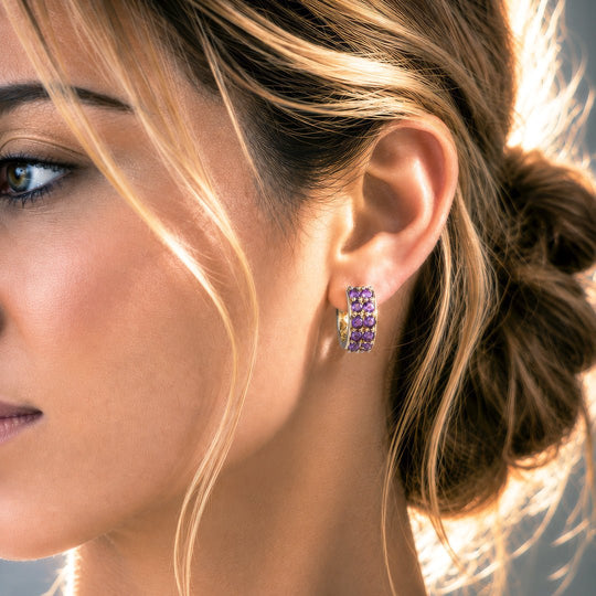 Prism - Amethyst Pave Horseshoe Earring