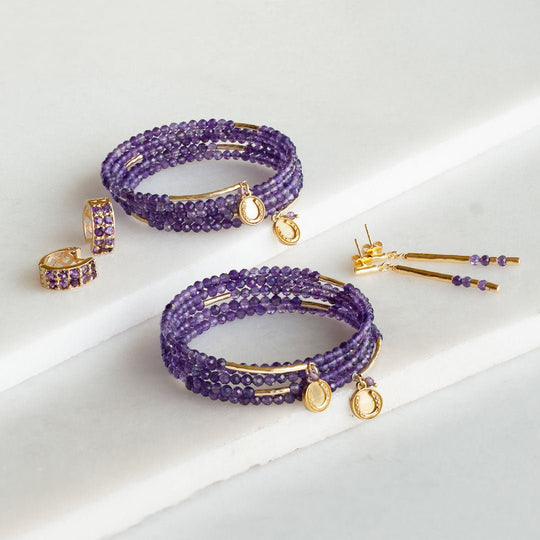 Prism - Amethyst Pave Horseshoe Earring