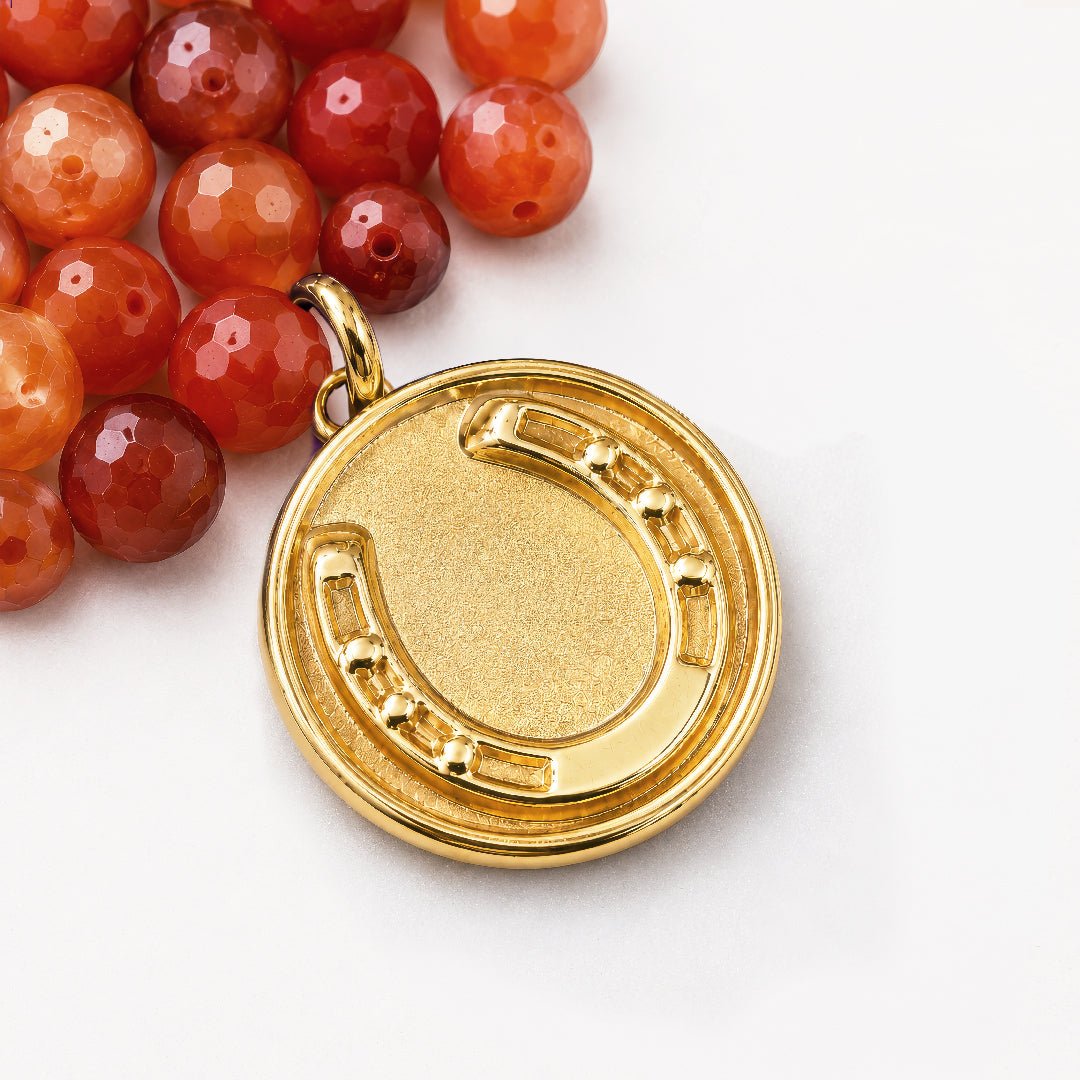 Prism - Carnelian Horseshoe Coin Earring