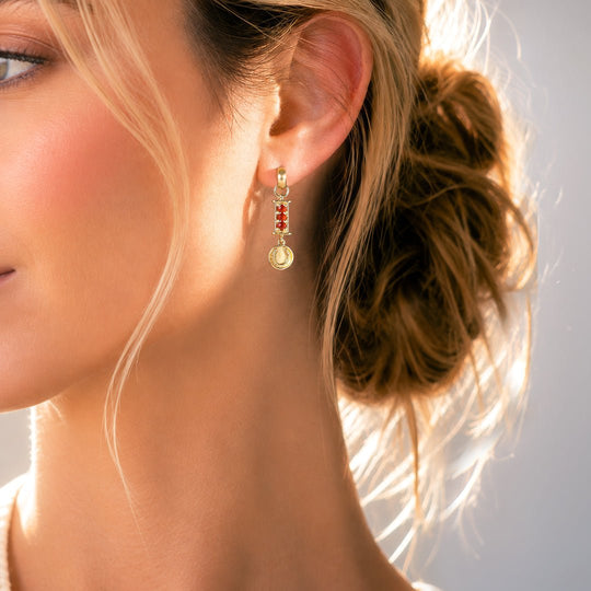 Prism - Carnelian Horseshoe Coin Earring
