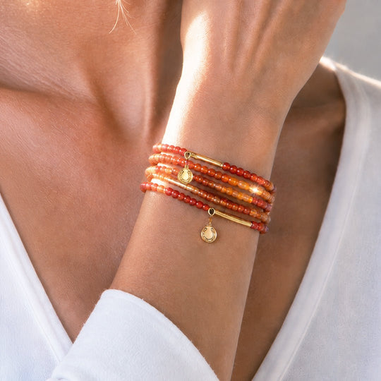 Prism - Carnelian Horseshoe Coin Equestrian Bracelet