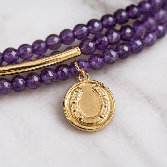 Prism - Linea Amethyst Equestrian Earring
