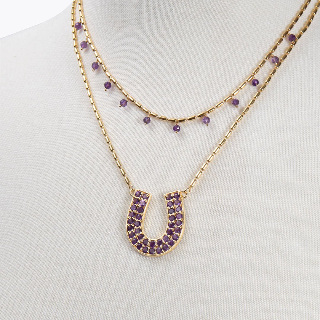 Prism - Linea Amethyst Equestrian Earring