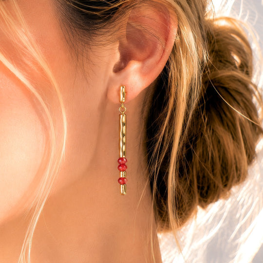 Prism - Linea Carnelian Equestrian Earring