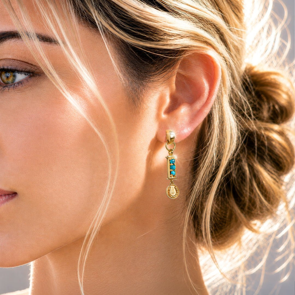 Prism - Turquoise Horseshoe Coin Earring