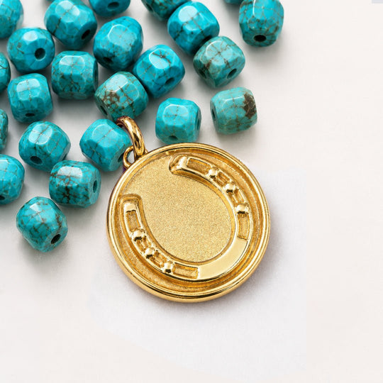 Prism - Turquoise Horseshoe Coin Earring