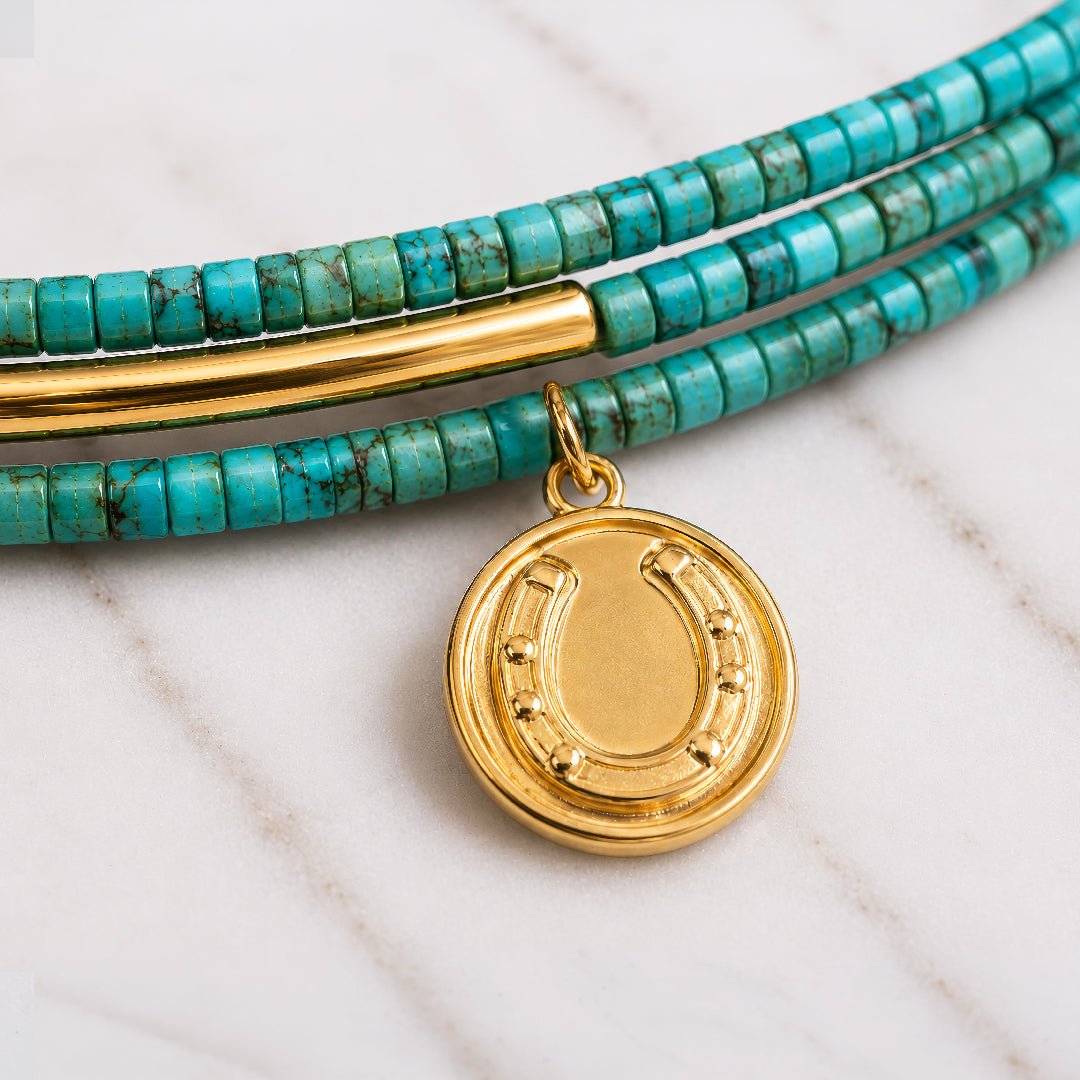 Prism - Turquoise Horseshoe Coin Equestrian Bracelet