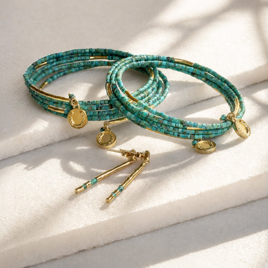 Prism - Turquoise Horseshoe Coin Equestrian Bracelet