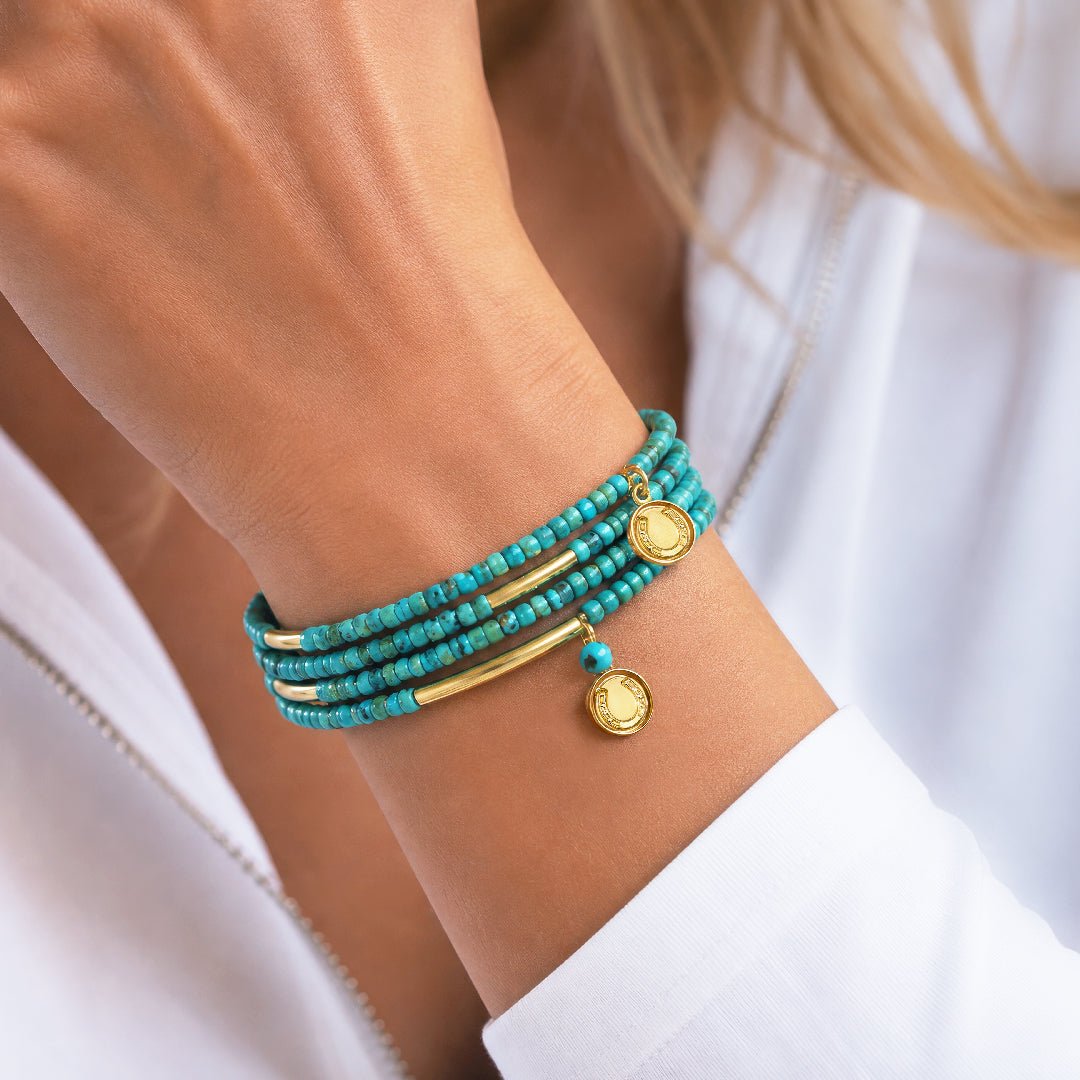 Prism - Turquoise Horseshoe Coin Equestrian Bracelet