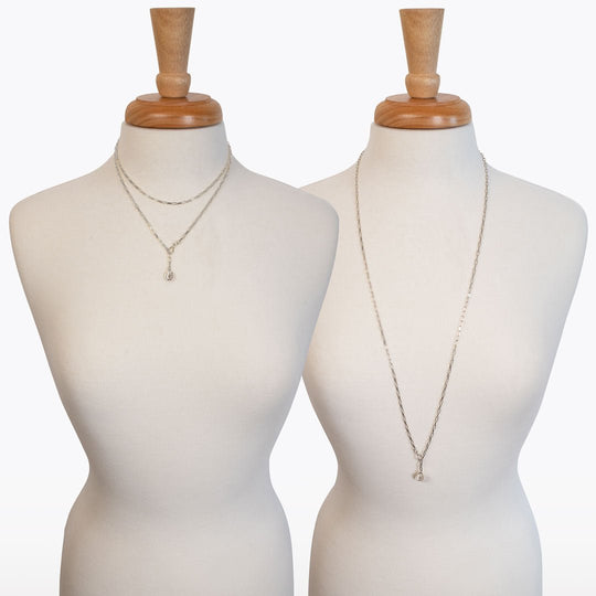 Roxy - Paperclip Chain w/ Horseshoe Coin - Petite Link in Silver