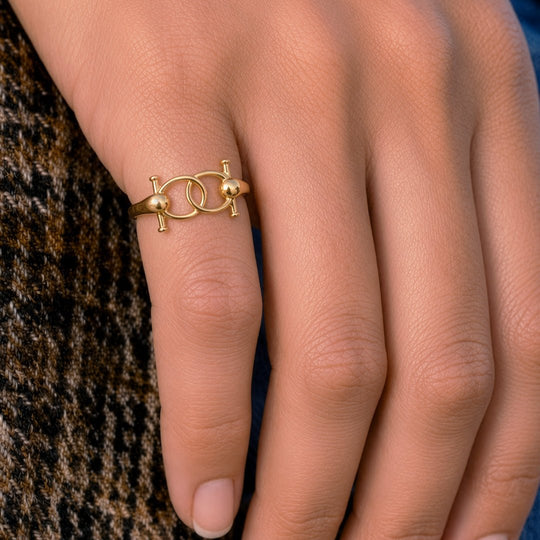 Talisman - Horse Bit Equestrian Ring in Gold