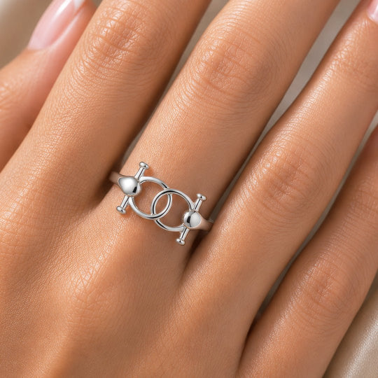 Talisman - Horse Bit Equestrian Ring in Silver