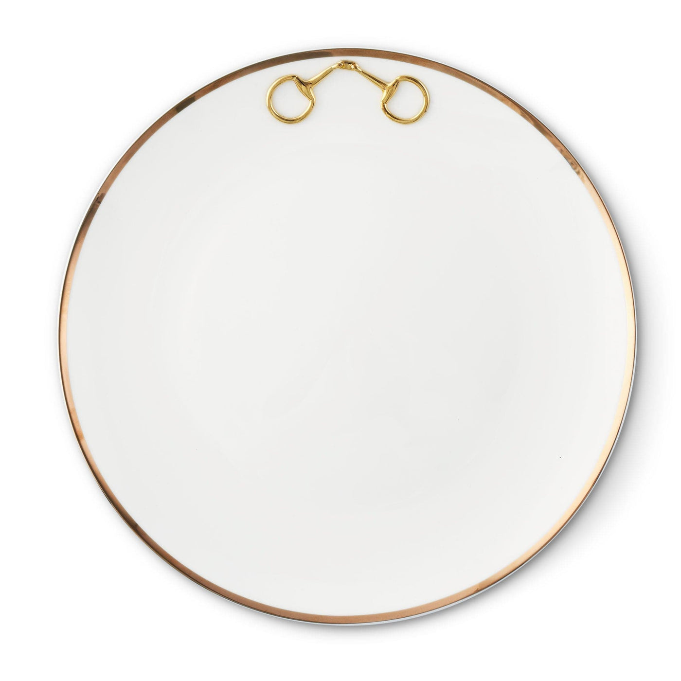 Gold Bit Bone China Round Dinner Plate Gold Rim