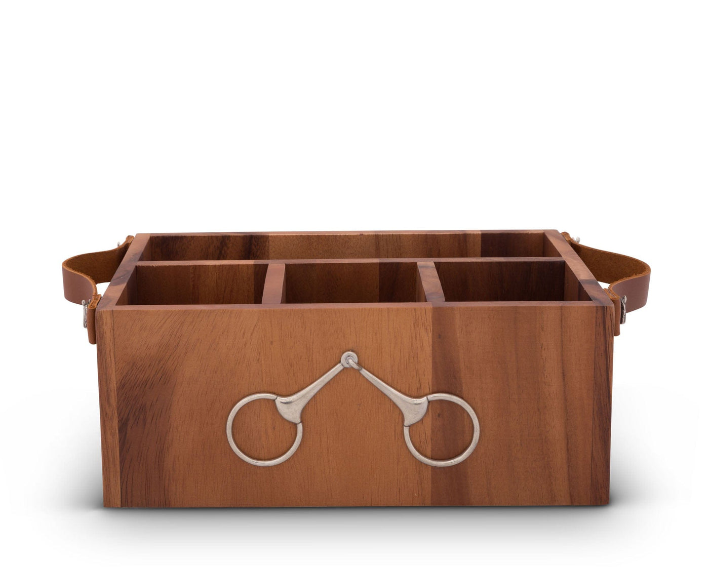 Horse Bits Leather Handles Flatware Caddy